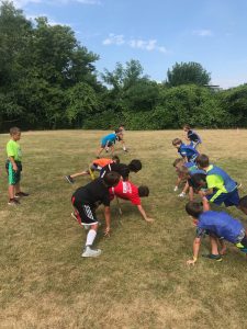 campers playing football